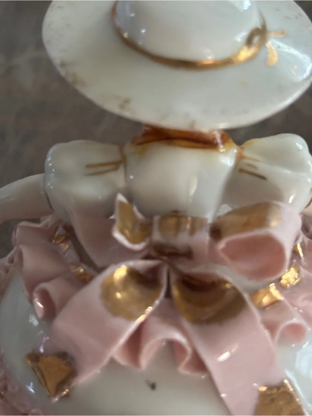 Vintage Porcelain Girl Figurine Set of 2 Bloomer Girl Japan As is